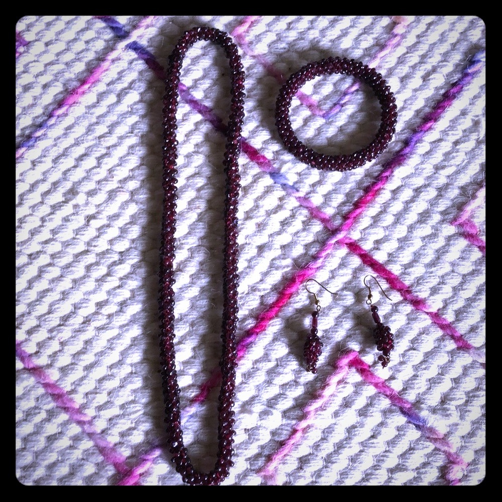 Genuine Garnet jewelry set